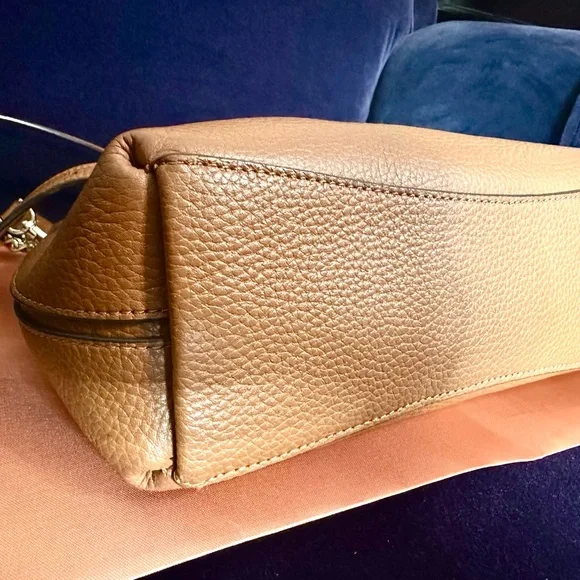 Kate Spade Tan Shoulder Bag with Chain & Adjustable Strap, Great Condition - Picture 9 of 12